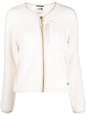 The North Face faux-shearling zip-up jacket - White