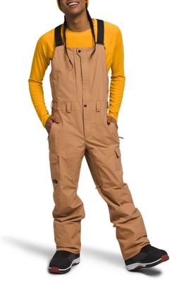 The North Face Freedom Insulated Waterproof Snow Bib Overalls in Almond Butter