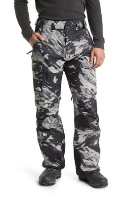 The North Face Freedom Waterproof Insulated Snow Pants in Black Tonal Mntainscape Print