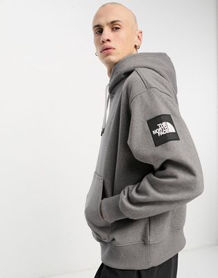 The North Face full zip logo fleece hoodie in gray
