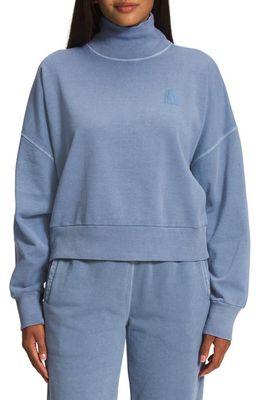 The North Face Garment Dye Mock Neck Sweatshirt in Folk Blue