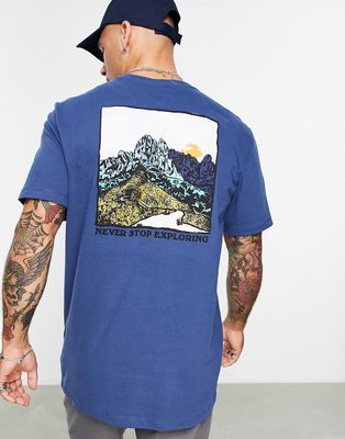 The North Face Graphic Injection t-shirt in shady blue
