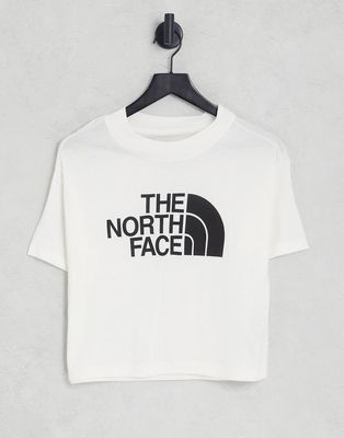 The North Face Half Dome chest print cropped t-shirt in white