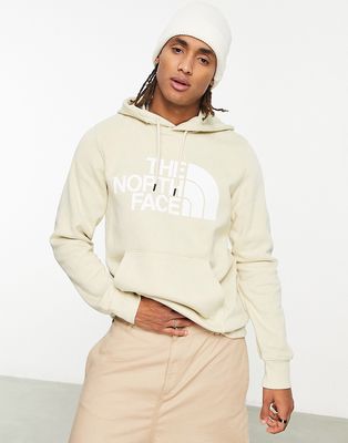 The North Face Half Dome chest print hoodie in stone-Neutral