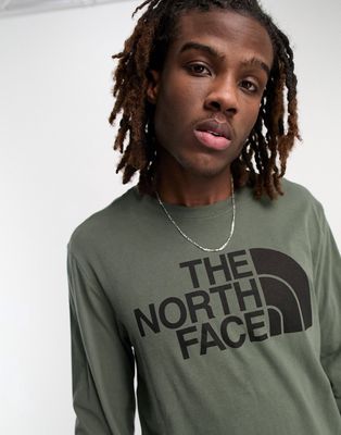 The North Face Half Dome chest print long sleeve T-shirt in green