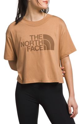 The North Face Half Dome Crop Graphic T-Shirt in Almond Butter/Almond Butter
