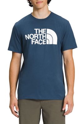 The North Face Half Dome Logo Graphic Tee in Shady Blue/Tnf White