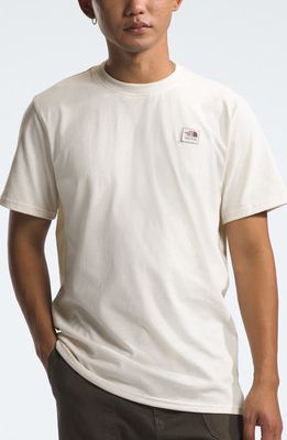 The North Face Heritage Patch Heathered T-Shirt in White Dune Heather