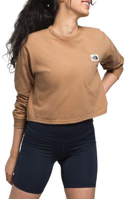 The North Face Heritage Patch Long Sleeve T-Shirt in Almond Butter