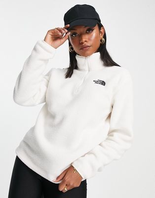 The North Face hispare 1/4 zip fleece in white