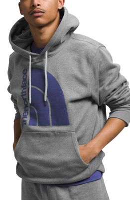 The North Face Jumbo Half Dome Hoodie in Med Grey Heather/Cave Blue