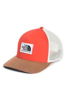 The North Face Keep It Patched Structured Trucker Hat in Retro Orange/Macchiato Brown