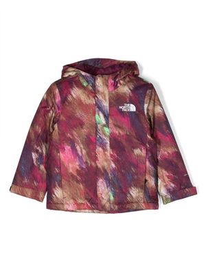 The North Face Kids abstract-print hooded jacket - Purple