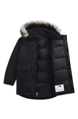 The North Face Kids' Arctic 550-Fill Power Down Waterproof Parka with Faux Fur Trim in Tnf Black