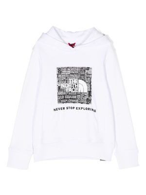The North Face Kids Box logo-print jersey hoodie - White