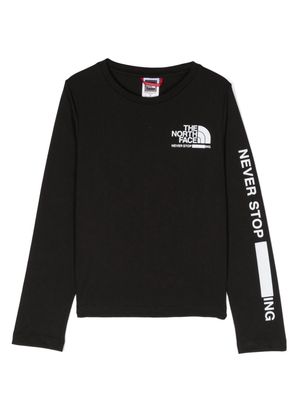 The North Face Kids Coordinates logo-print cotton sweatshirt - Black