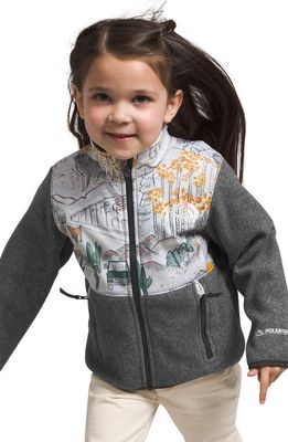 The North Face Kids' Denali Water Repellent Fleece Jacket in Tnf Medium Grey Heather