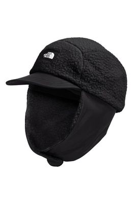 The North Face Kids' Forrest Water Repellent High Pile Fleece Trapper Hat in Tnf Black