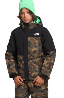 The North Face Kids' Freedom Waterproof Insulated Recycled Polyester Jacket in Utility Brown Camp Texture