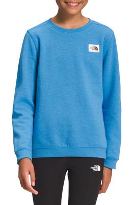 The North Face Kids' Heritage Patch Crewneck Sweatshirt in Super Sonic Blue Heather