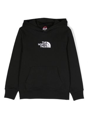 The North Face Kids logo-embroidered cotton hoodie - Black