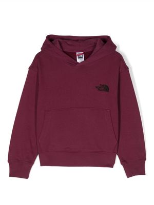 The North Face Kids logo-embroidered cotton hoodie - Purple