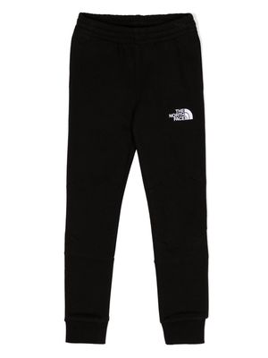 The North Face Kids logo-embroidered cotton tracksuit bottoms - Black