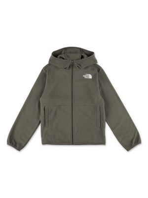 The North Face Kids logo-embroidered fleece hoodie - Green