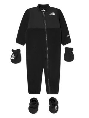 The North Face Kids logo-embroidered fleece jumpsuit set - Black
