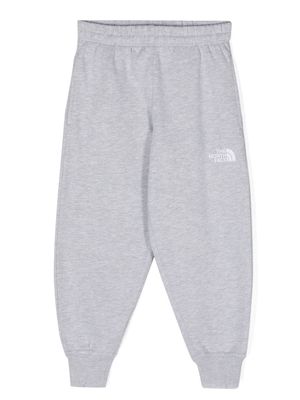 The North Face Kids logo-embroidered mélange-effect track pants - Grey