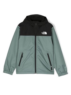 The North Face Kids logo-embroidered rain hooded jacket - Green