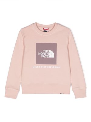 The North Face Kids logo-print cotton sweatshirt - Pink