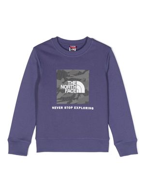 The North Face Kids logo-print cotton sweatshirt - Purple