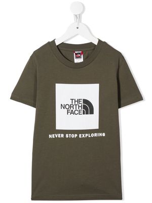 The North Face Kids logo-print cotton T-Shirt - Green
