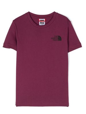 The North Face Kids logo-print cotton T-shirt - Purple