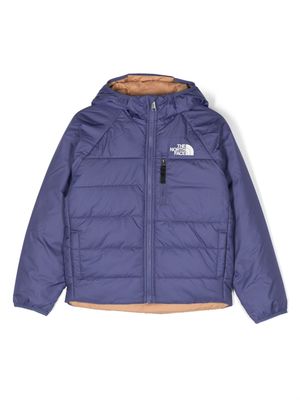 The North Face Kids logo-print hooded padded jacket - Blue