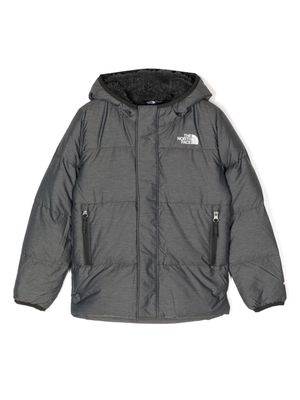 The North Face Kids logo-print hooded padded jacket - Grey
