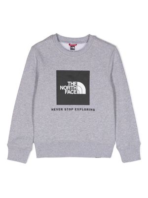 The North Face Kids logo-print mélange-effect sweatshirt - Grey