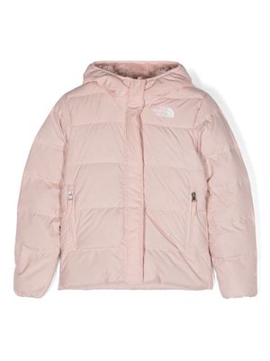 The North Face Kids logo-print quilted padded jacket - Pink