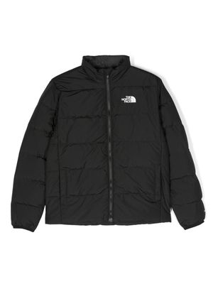 The North Face Kids logo-print reversible padded jacket - Black