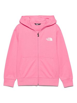 The North Face Kids logo-print zip-up hoodie - Pink