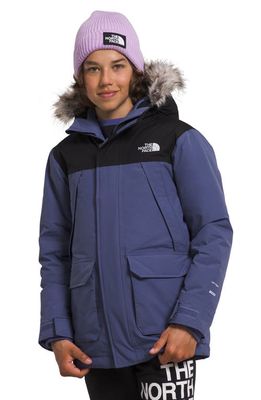 The North Face Kids' McMurdo Waterproof 550 Fill Power Down Parka with Faux Fur Trim in Cave Blue