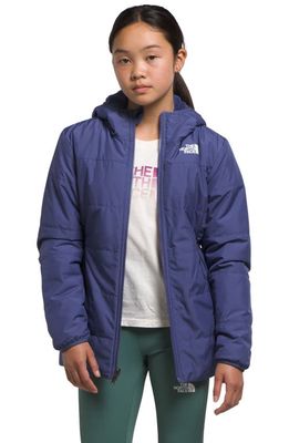 The North Face Kids' Mossbud Reversible Water Repellent Parka in Cave Blue