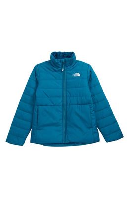 The North Face Kids' Mossbud Swirl Reversible Water Repellent Jacket in Deep Lagoon