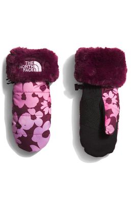 The North Face Kids' Mossbud Water Repellent Mittens in Boysenberry Gradient Floral