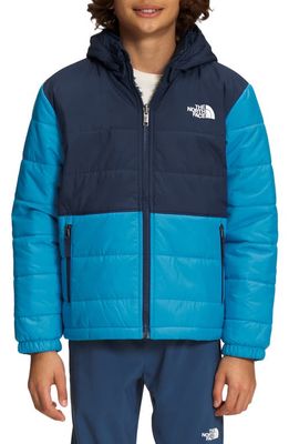 The North Face Kids' Mount Chimbo Water Repellent Reversible Hooded Jacket in Acoustic Blue