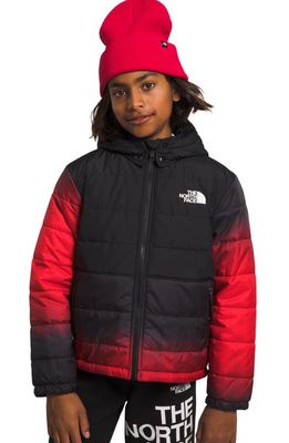 The North Face Kids' Mount Chimbo Water Repellent Reversible Hooded Jacket in Fiery Red Dip Dye Sm