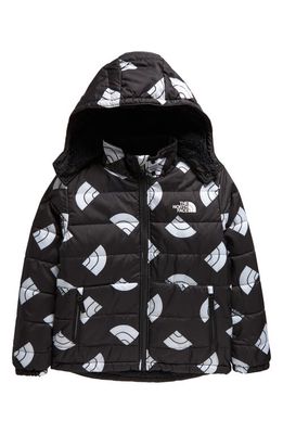 The North Face Kids' Mount Chimbo Water Repellent Reversible Hooded Jacket in Tnf Black Next Gn Lg