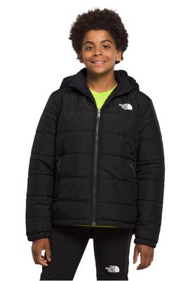 The North Face Kids' Mount Chimbo Water Repellent Reversible Hooded Jacket in Tnf Black