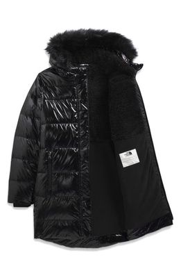 The North Face Kids' North 600-Fill Power Down Parka with Faux Fur Trim in Tnf Black